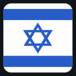 Israel flag blue Star of David Square Sticker<br><div class="desc">Israel Israeli flag The blue stripes are intended to symbolise the stripes on a tallit, the traditional Jewish prayer shawl. The portrayal of a Star of David on the flag of the State of Israel is a widely acknowledged symbol of the Jewish people and of Judaism. #israel #bluestar #starofdavid #judaism...</div>