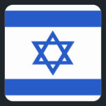 Israel flag blue Star of David Square Sticker<br><div class="desc">Israel Israeli flag The blue stripes are intended to symbolise the stripes on a tallit, the traditional Jewish prayer shawl. The portrayal of a Star of David on the flag of the State of Israel is a widely acknowledged symbol of the Jewish people and of Judaism. #israel #bluestar #starofdavid #judaism...</div>