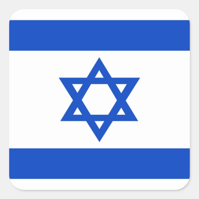 Israel flag blue Star of David Square Sticker (Front)