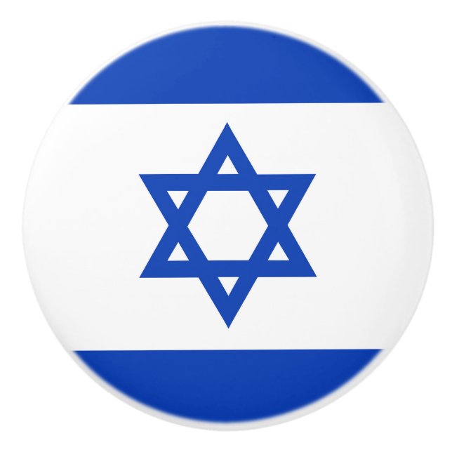 Israel flag ceramic knob (Front)