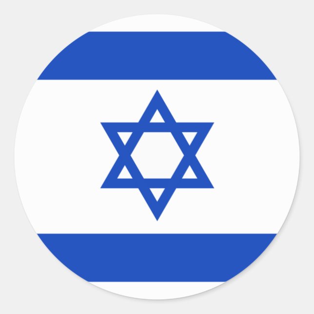 Israel flag  classic round sticker (Front)