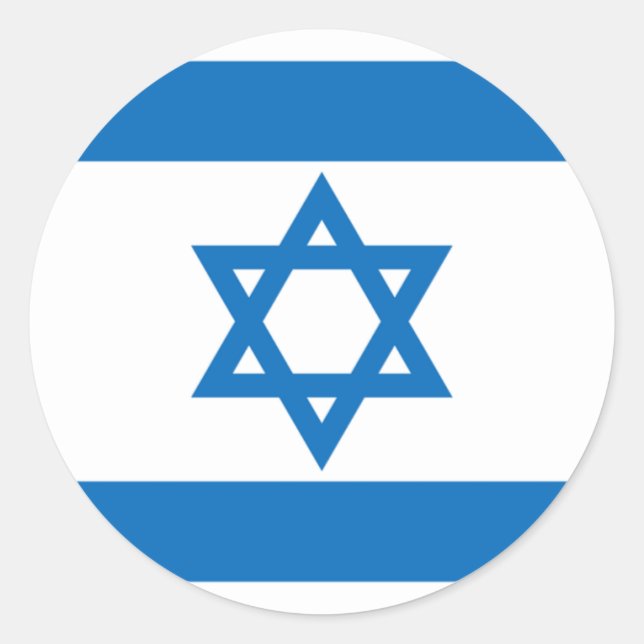Israel flag classic round sticker (Front)