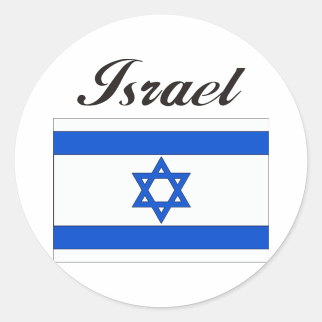 Israel Flag Classic Round Sticker (Front)
