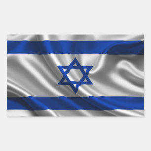 Israel Flag Fabric Rectangular Sticker
