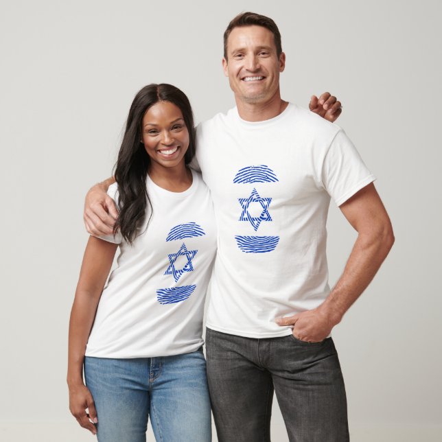Israel Flag Fingerprint T-Shirt (Unisex)