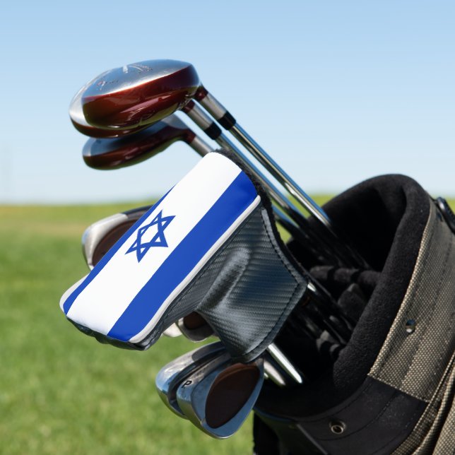 Israel flag golf head cover (In Situ)