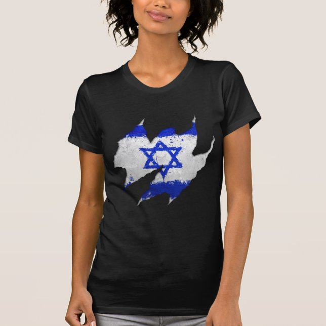 Israel flag graffiti rip T-Shirt (Front)