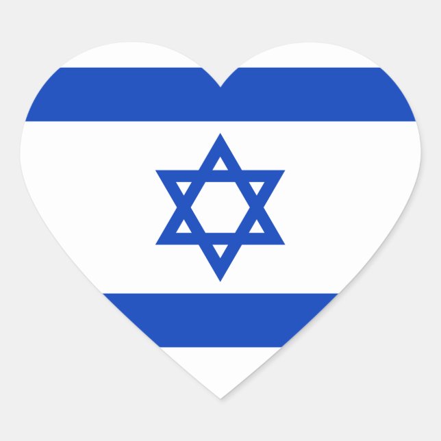 Israel Flag Heart Sticker (Front)