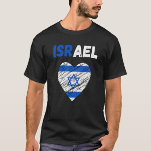 Israel Flag Holiday Israel Heart Israeli Flag T-Shirt