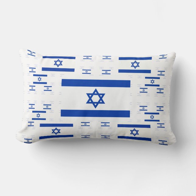 Israel Flag in Multiple Colourful Layers 2 Lumbar Cushion (Front)