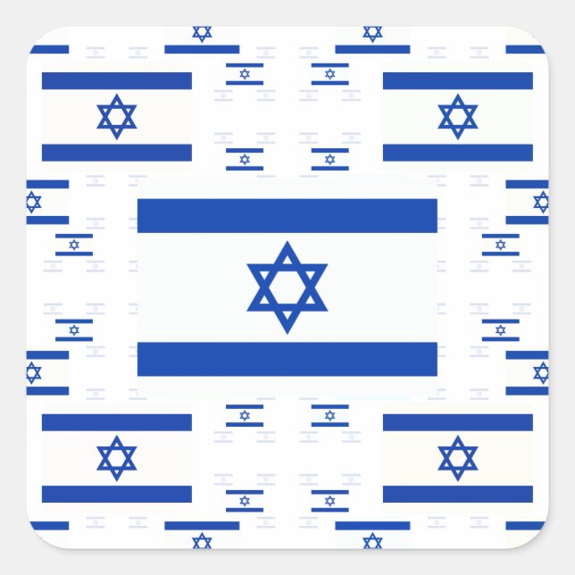 Israel Flag in Multiple Colourful Layers 2 Square Sticker (Front)