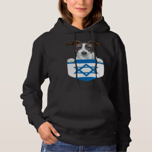 Israel Flag Italian Greyhound Dog In Pocket Hoodie
