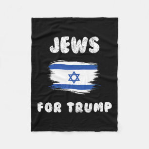 Israel Flag Jews For Trump  Fleece Blanket