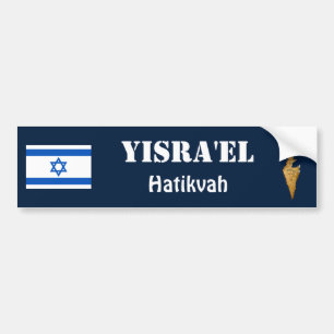 Israel Flag + Map Bumper Sticker