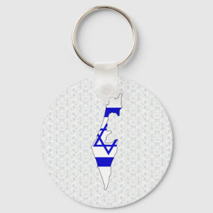 Israel Flag Map full size Key Ring