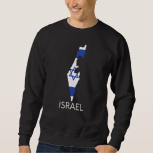 Israel Flag Map Jewish Star Vintage Tel Aviv City Sweatshirt