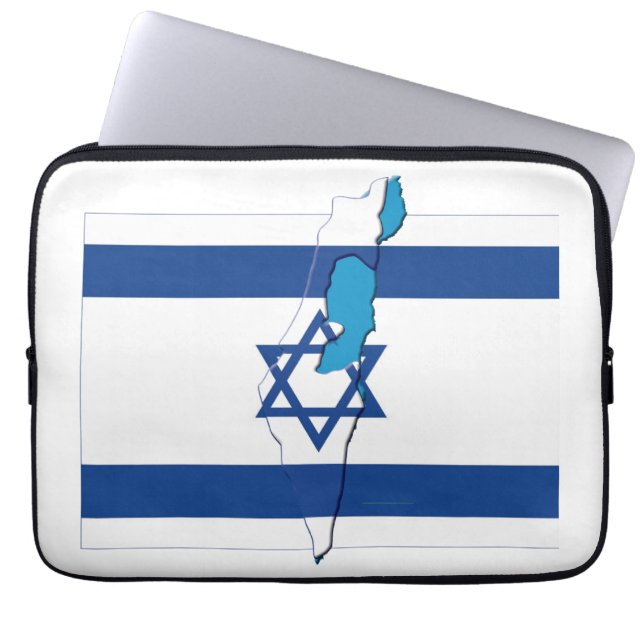 ISRAEL Flag Map Patriotic Computer Laptop Sleeve (Front)