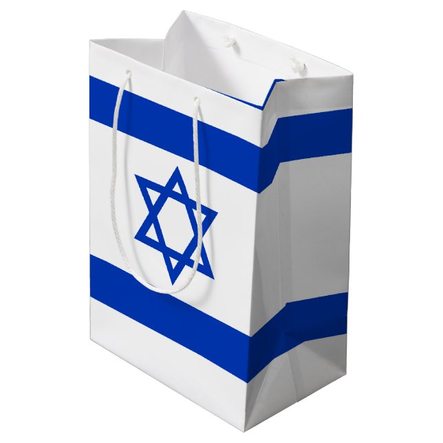 Israel Flag Medium Gift Bag (Back Angled)