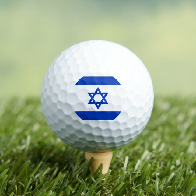 Israel flag modern patriotic golf balls (Insitu Tee)