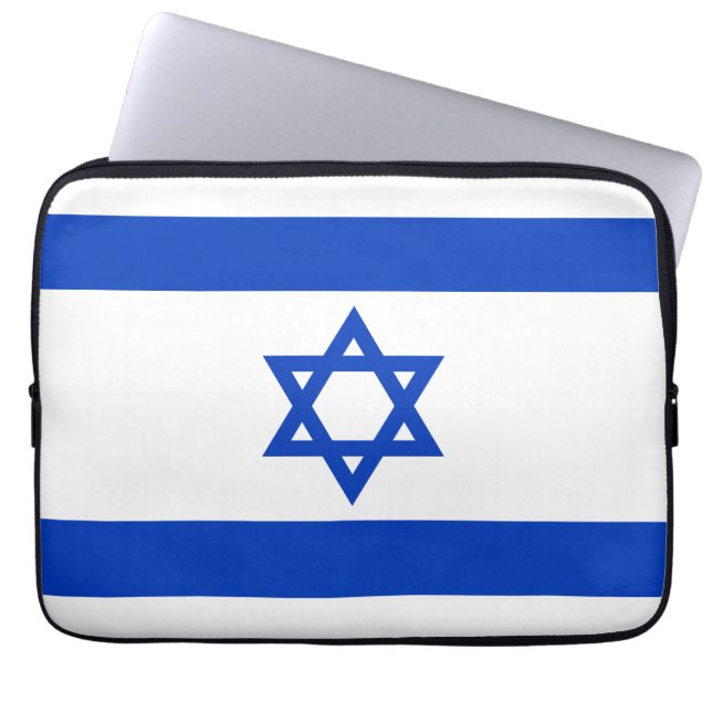 Israel flag modern patriotic laptop sleeve (Front)