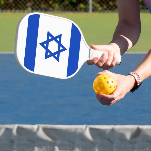 Israel flag modern patriotic pickleball paddle (Insitu)