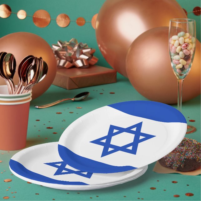 Israel flag paper plate (Multi)