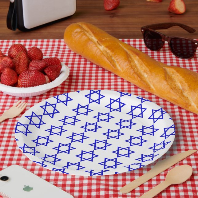 Israel flag pattern paper plate (Picnic)