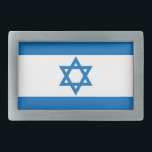 Israel flag rectangular belt buckle<br><div class="desc">Flag of Israel</div>