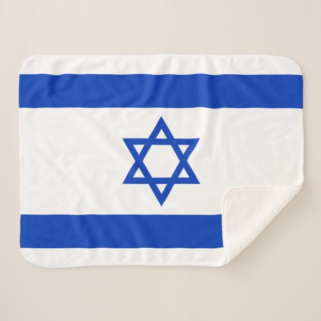 Israel Flag Sherpa Blanket (Front (Horizontal))
