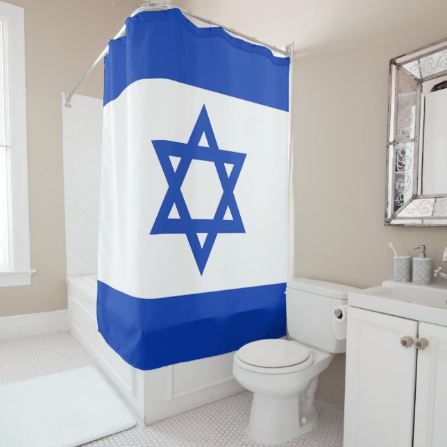 Israel flag shower curtain (In Situ)