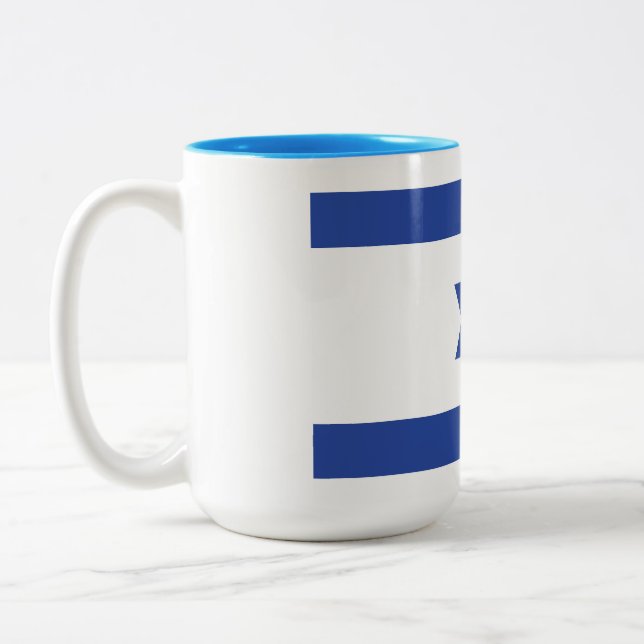 Israel Flag Two-Tone Coffee Mug (Left)