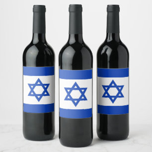 Israel flag wine label