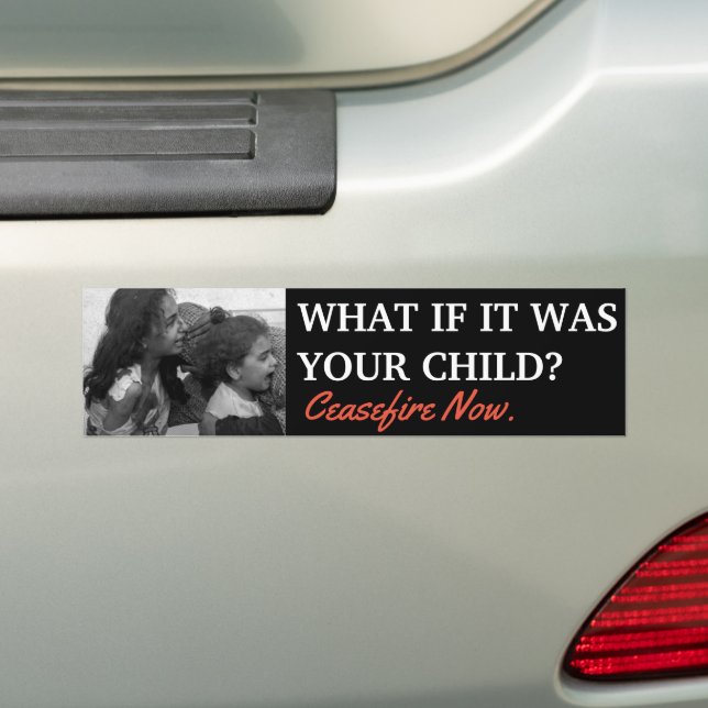 Israel Gaza Ceasefire War Children Cease-fire Bumper Sticker (On Car)