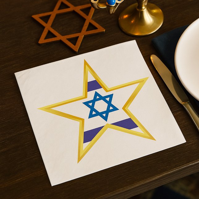 Israel Gold Star Napkin (Creator Uploaded)