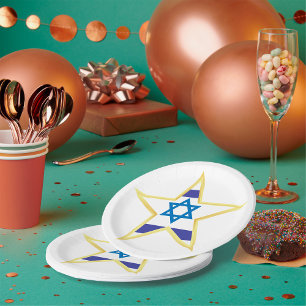 Israel Gold Star Paper Plates