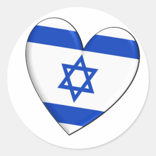 Israel Heart Flag Classic Round Sticker