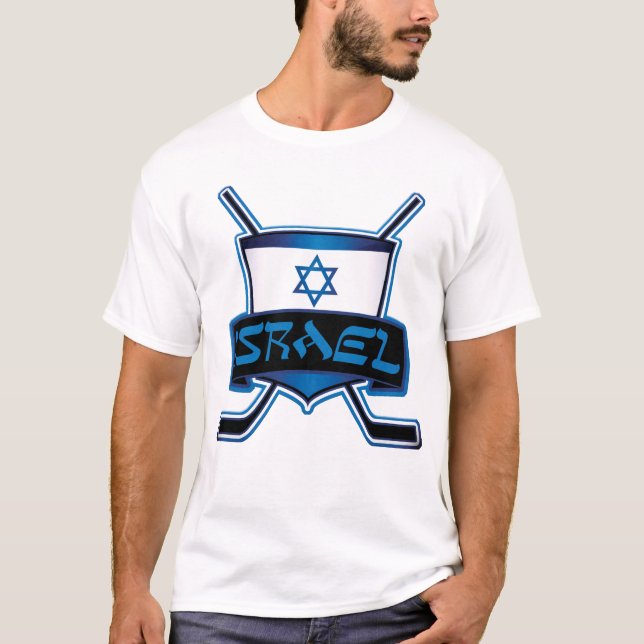 Israel Ice Hockey Customisable Back Print T-Shirt (Front)