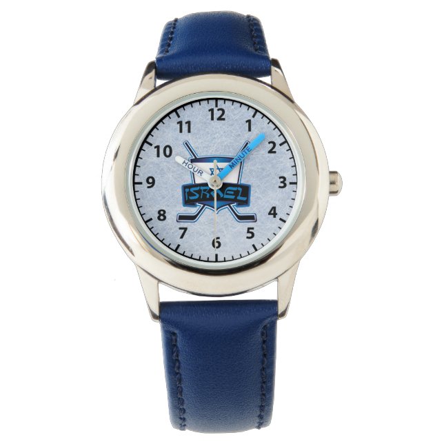 Israel Ice Hockey Logo Wrist Watch (Front)