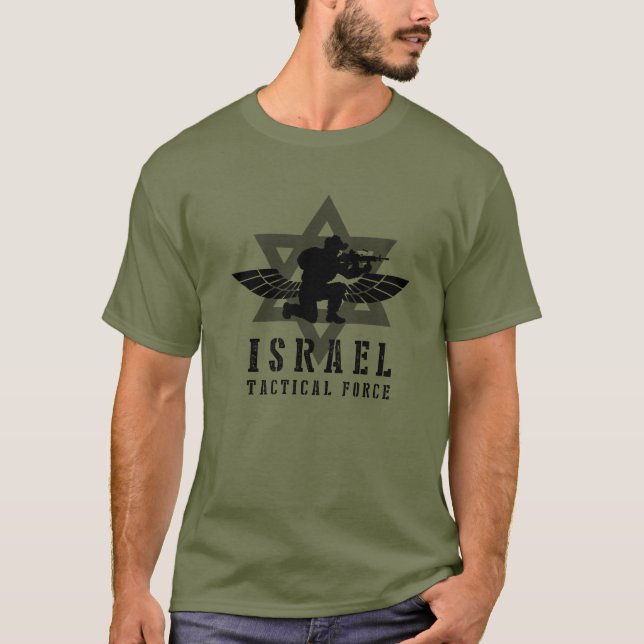 Israel Idf Army Tactical Force Star Of David T-Shirt (Front)
