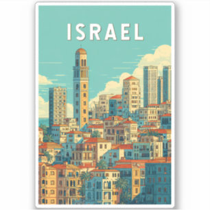 Israel Illustration Travel Art Vintage