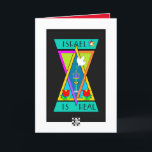Israel Is Real Greeting Card<br><div class="desc">This vividly-colourful and wonderfully-unique greeting card sporting menorahs,  hearts,  flowers,  Stars of David and a dove declares that Israel Is Real!  Interior card bordered and coordinated for your writing pleasure.  ~ karyn</div>