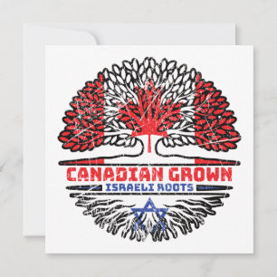 Israel Israeli Canadian Canada Tree Roots Flag Card