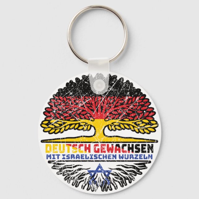 Israel Israeli German Germany Baum Wurzel Key Ring (Front)