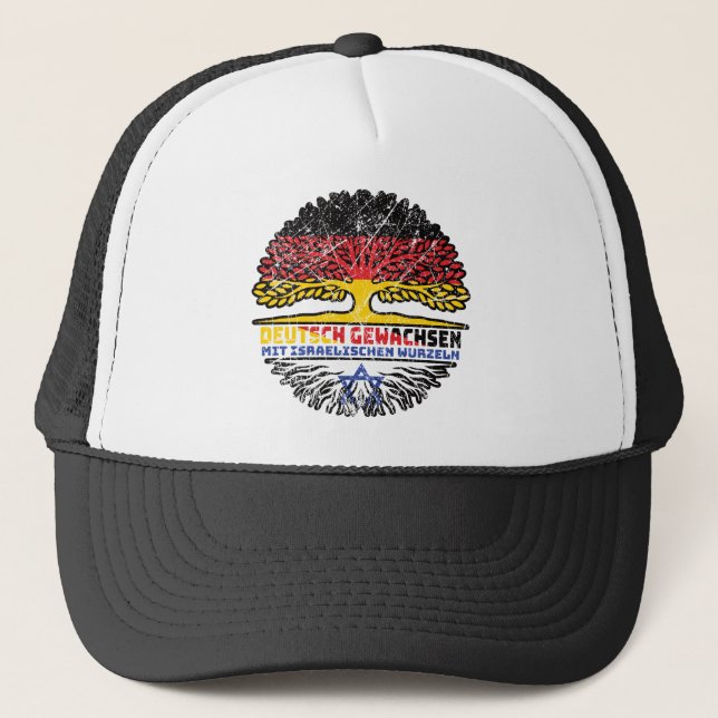 Israel Israeli German Germany Baum Wurzel Trucker Hat (Front)