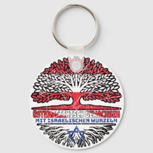 Israel Israelisch Österreichisch Österreich Baum Key Ring