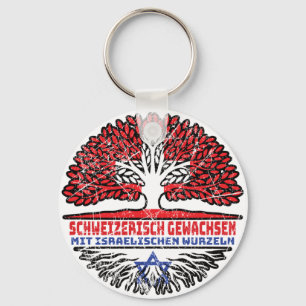 Israel Israelisch Schweizer Baum Wurzel Key Ring