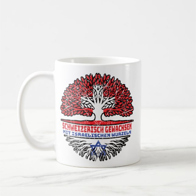Israel Israelisch Schweizer Schweiz Baum Wurzel Coffee Mug (Left)