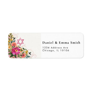 Israel Jewish Star of david Return Address Label