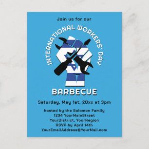 ISRAEL LABOR DAY Barbecue  Invitation Postcard