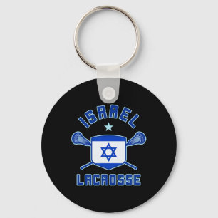 Israel Lacrosse Israeli Flag Lax Sticks Tee Key Ring